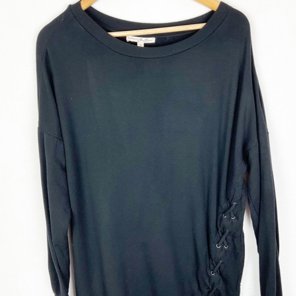 Express Women’s Black Side Lace Up Sweater Knit Tunic Dress - Picture 9 of 16